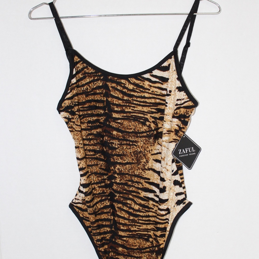 NWT Zaful Leopard Cami BodySuit